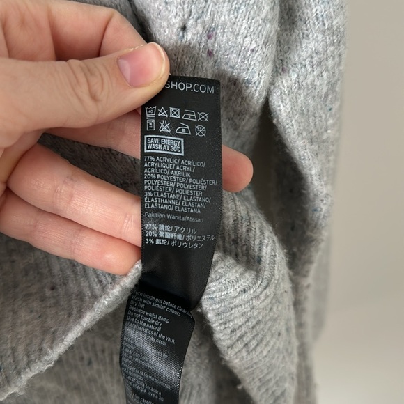 Topshop Gray Crewneck Sweater Pullover Cozy Warm Soft Chucky Knit Lounge Medium - Picture 5 of 10